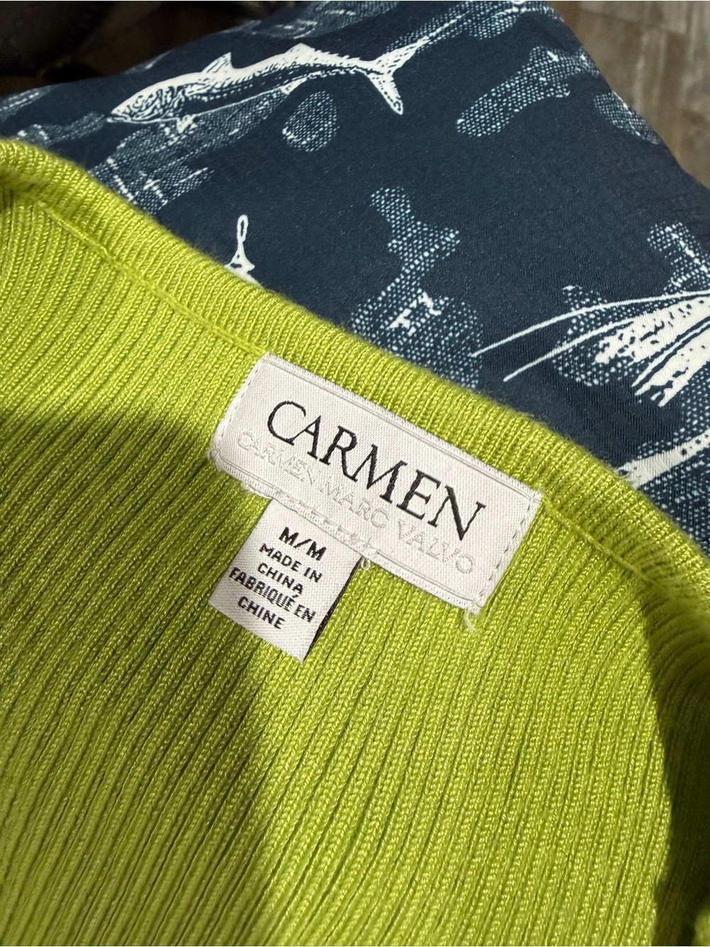 Carmen Marc Valvo Green Ruffle Sleeve Tank Top - Picture 4 of 4